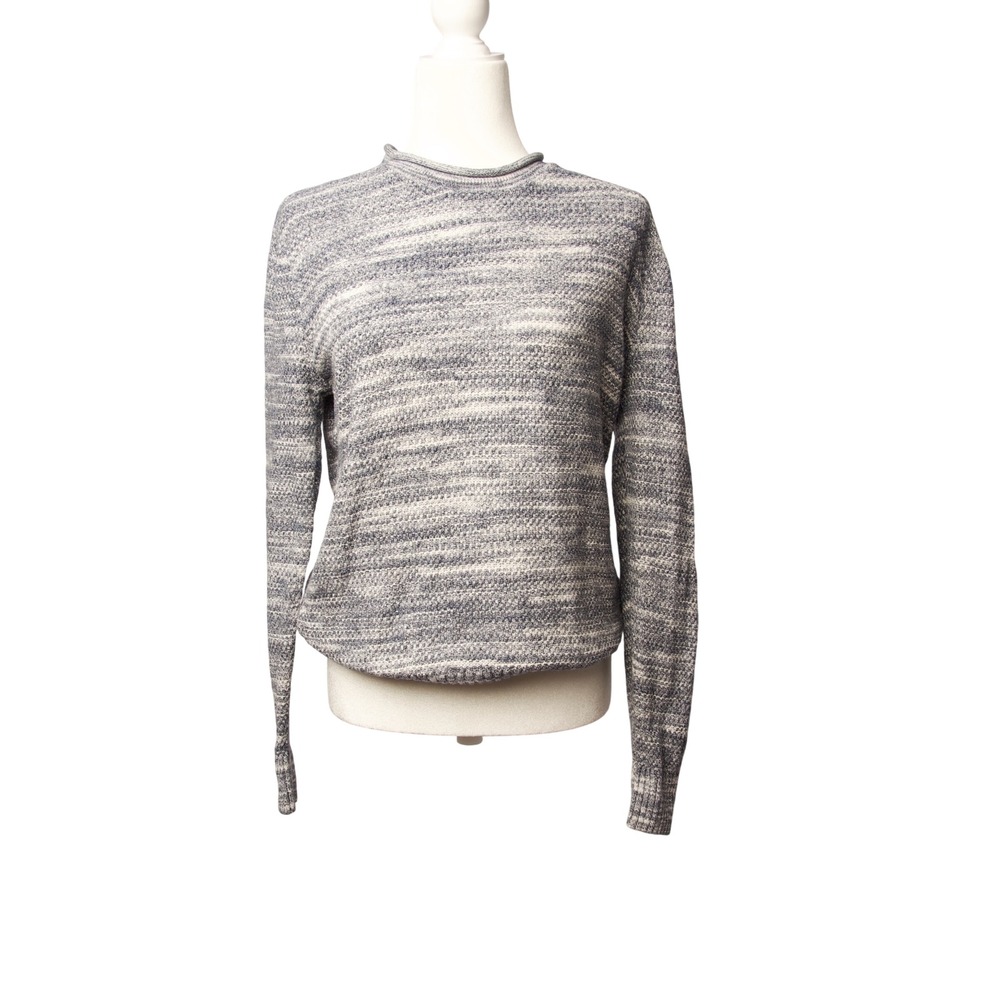 Abercrombie and Fitch blue grey marbled cotton crewneck sweater Size Medium